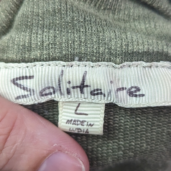 Solitaire Button Front Terry Jacket Sz L - Picture 10 of 12